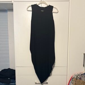 Hatch asymmetrical hem fitted dress in black size 2